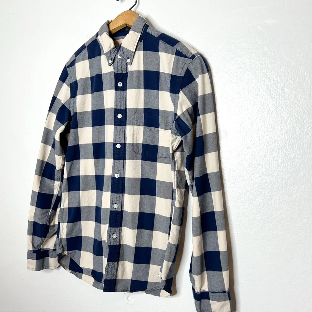 J. Crew Mens Oxford‎ Slim Fit Long Sleeve Plaid Button Front Shirt Small S